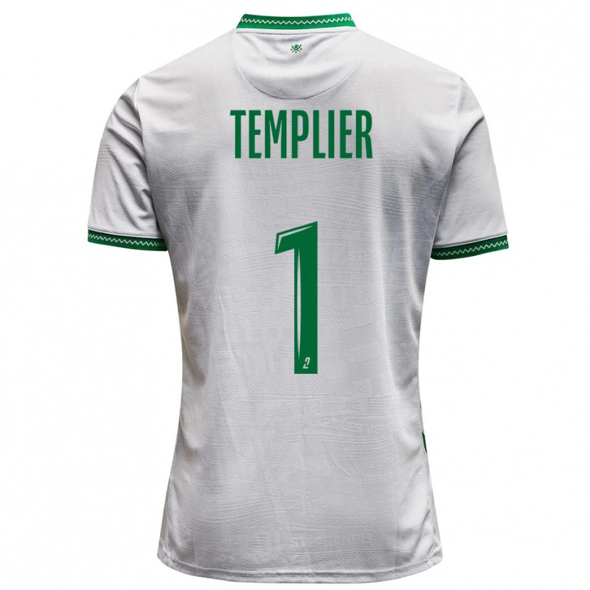 Danxen Donna Maglia Emma Templier #1 Bianco Verde Kit Gara Away 2025/26 Maglietta
