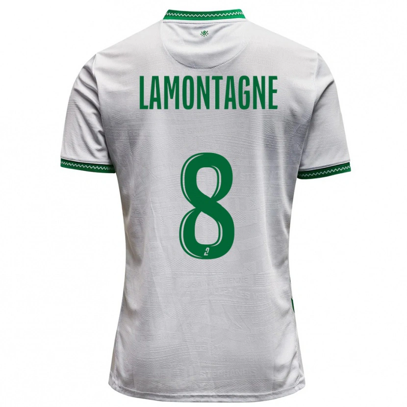 Danxen Donna Maglia Alexandria Lamontagne #8 Bianco Verde Kit Gara Away 2025/26 Maglietta