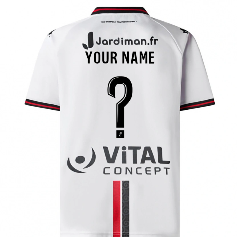 Danxen Donna Maglia Il Tuo Nome #0 Bianco Rosso Kit Gara Away 2025/26 Maglietta