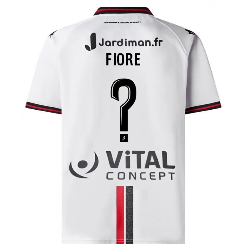 Danxen Donna Maglia Kévin Fiore #0 Bianco Rosso Kit Gara Away 2025/26 Maglietta