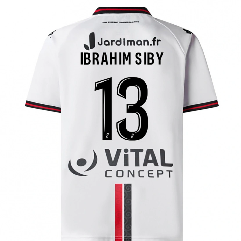 Danxen Donna Maglia Ben Ibrahim Siby #13 Bianco Rosso Kit Gara Away 2025/26 Maglietta