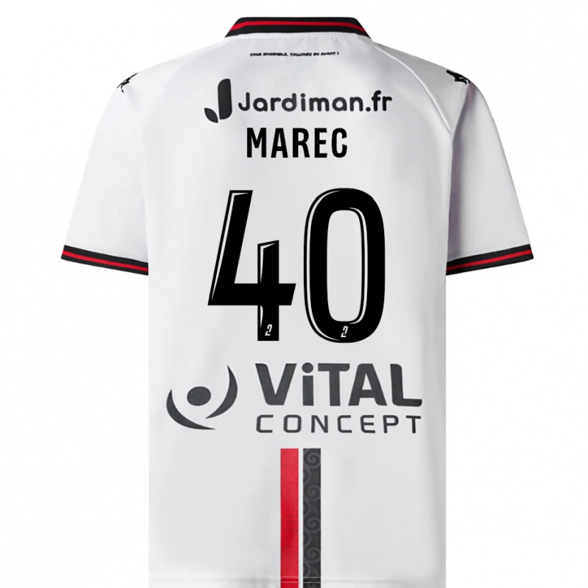 Danxen Donna Maglia Noah Marec #40 Bianco Rosso Kit Gara Away 2025/26 Maglietta