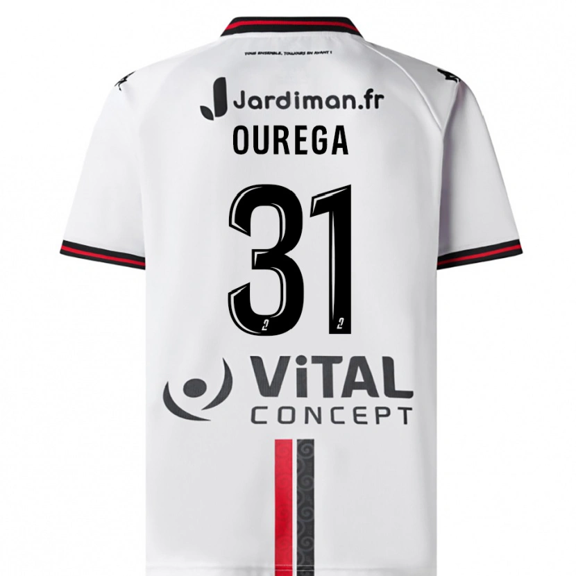 Danxen Donna Maglia Dylan Ourega #31 Bianco Rosso Kit Gara Away 2025/26 Maglietta