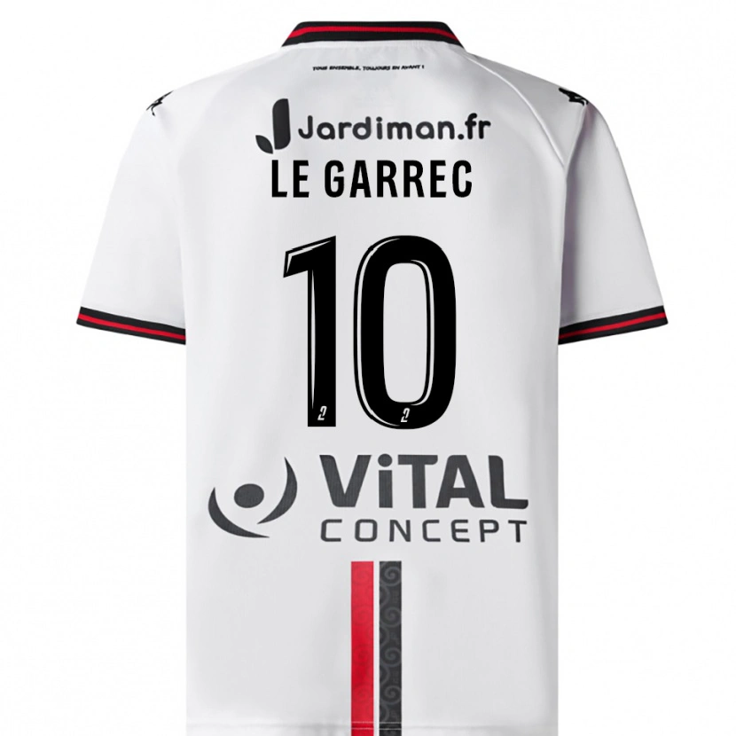 Danxen Donna Maglia Léa Le Garrec #10 Bianco Rosso Kit Gara Away 2025/26 Maglietta