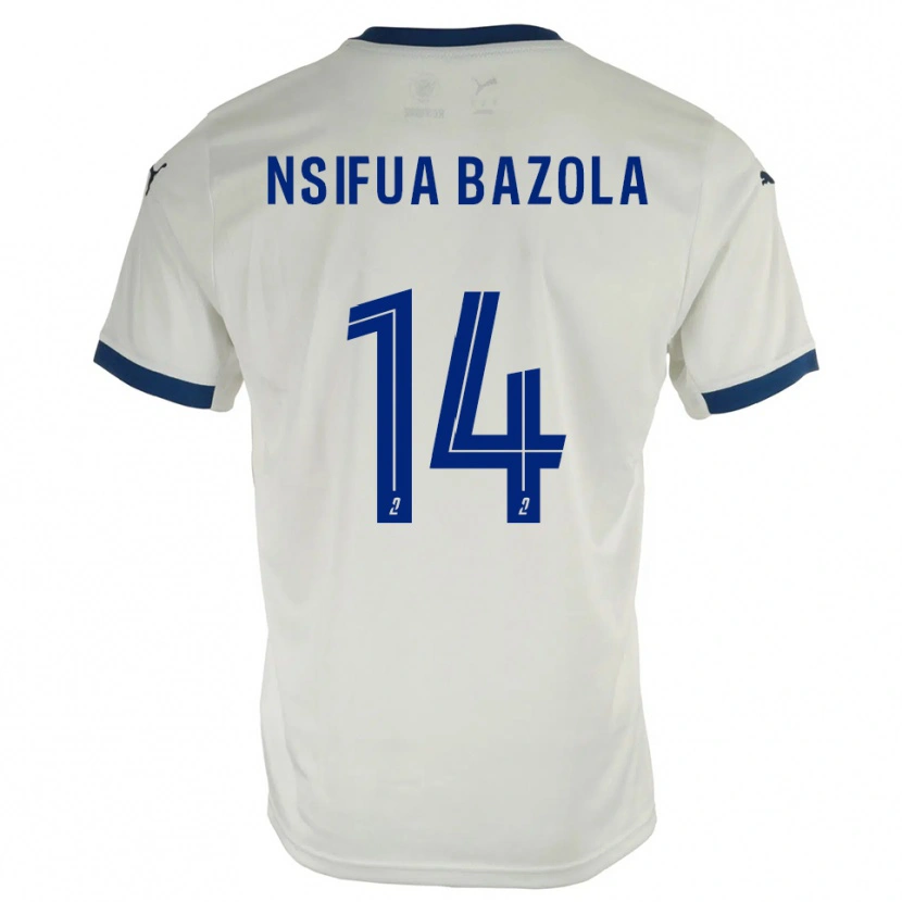 Danxen Donna Maglia Preston Nsifua Bazola #14 Bianco Blu Kit Gara Away 2025/26 Maglietta