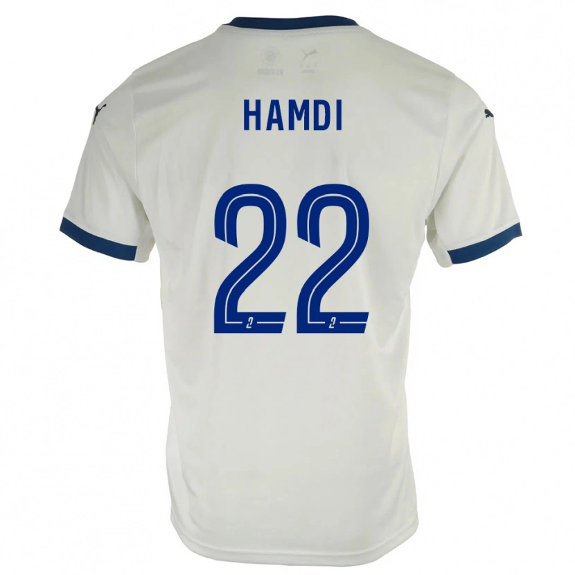 Danxen Donna Maglia Mathis Hamdi #22 Bianco Blu Kit Gara Away 2025/26 Maglietta