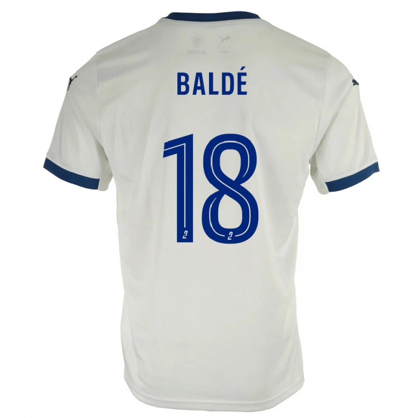 Danxen Donna Maglia Thierno Baldé #18 Bianco Blu Kit Gara Away 2025/26 Maglietta