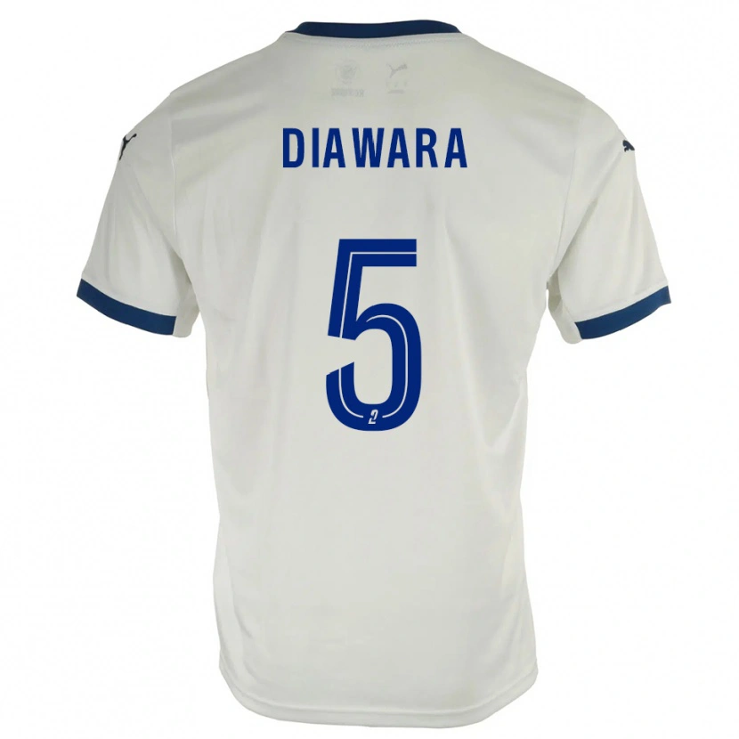 Danxen Donna Maglia Sankhoun Diawara #5 Bianco Blu Kit Gara Away 2025/26 Maglietta