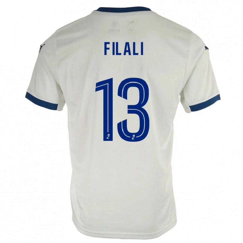 Danxen Donna Maglia Saad Filali #13 Bianco Blu Kit Gara Away 2025/26 Maglietta