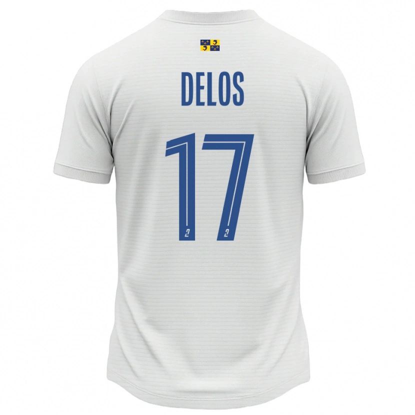 Danxen Donna Maglia Shaquil Delos #17 Bianco Blu Kit Gara Away 2025/26 Maglietta