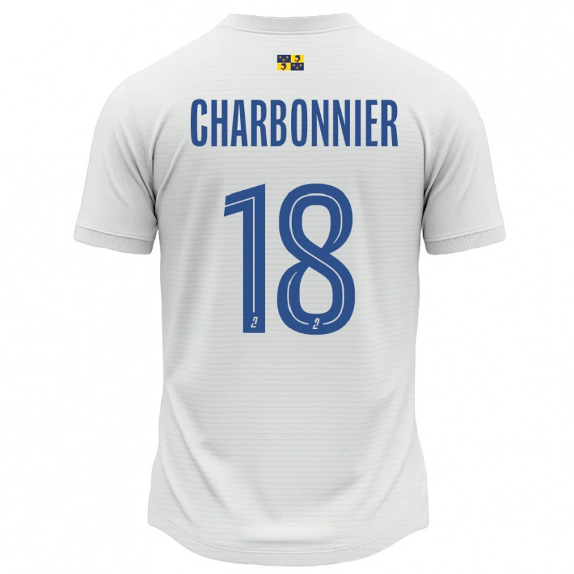 Danxen Donna Maglia Candice Charbonnier #18 Bianco Blu Kit Gara Away 2025/26 Maglietta