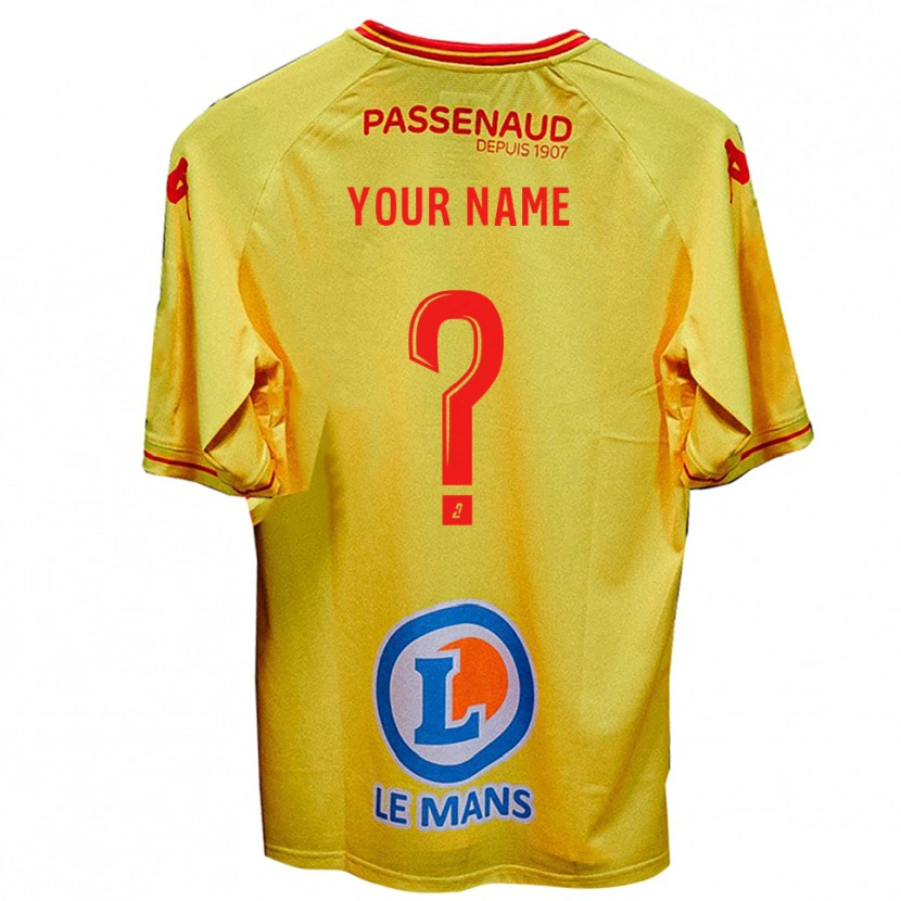 Danxen Donna Maglia Il Tuo Nome #0 Giallo Kit Gara Away 2025/26 Maglietta