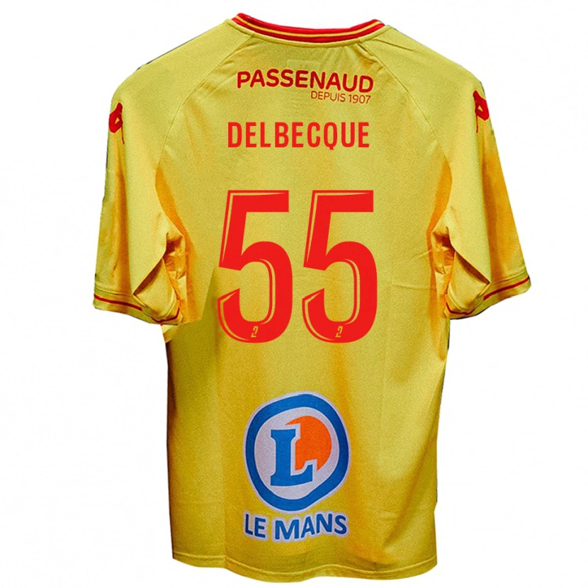 Danxen Donna Maglia Augustin Delbecque #55 Giallo Kit Gara Away 2025/26 Maglietta