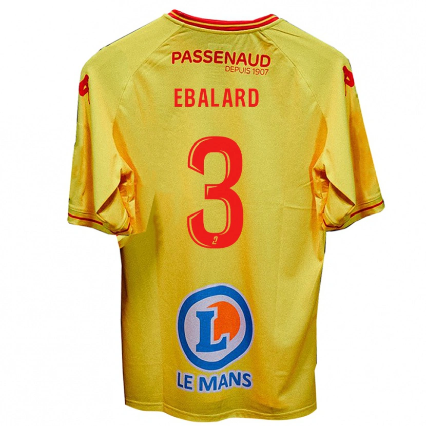 Danxen Donna Maglia Yannick Ebalard #3 Giallo Kit Gara Away 2025/26 Maglietta
