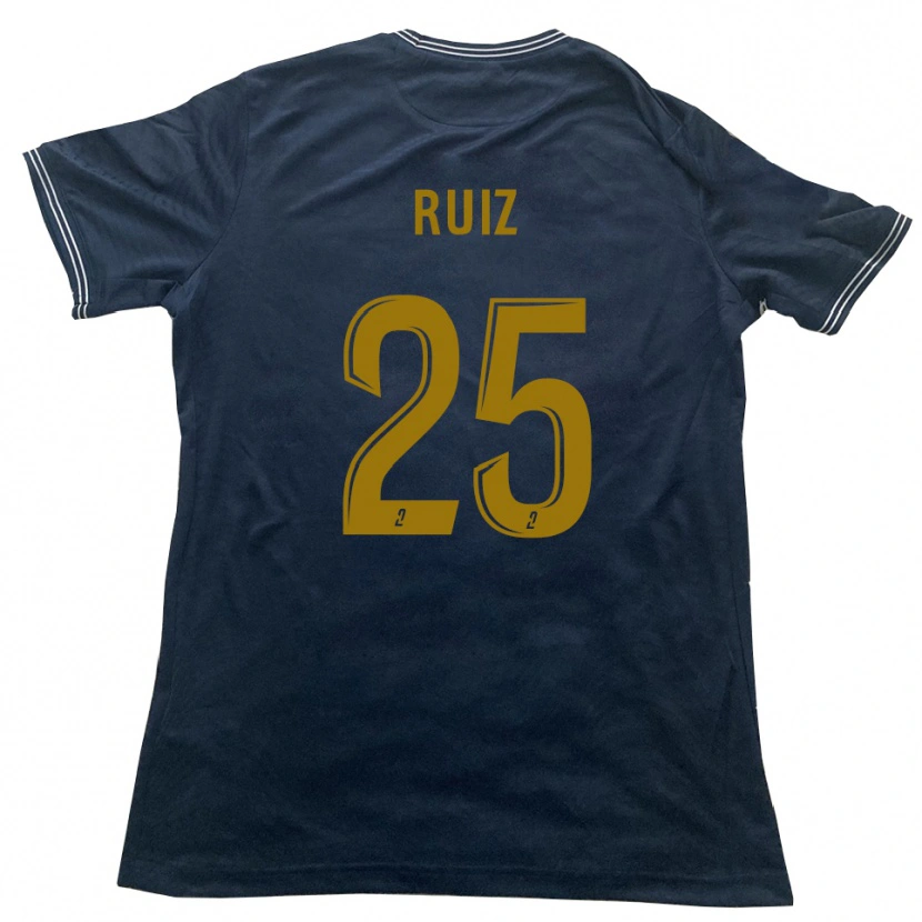 Danxen Donna Maglia Jean Ruiz #25 Blu Marino Oro Kit Gara Away 2025/26 Maglietta
