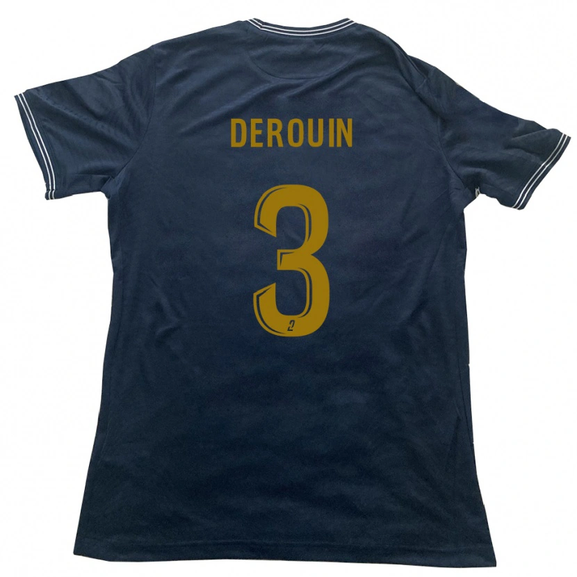 Danxen Donna Maglia Enzo Derouin #3 Blu Marino Oro Kit Gara Away 2025/26 Maglietta