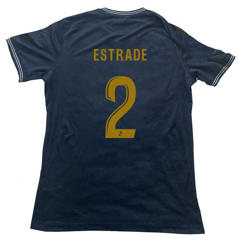 Danxen Donna Maglia Alexandre Estrade #2 Blu Marino Oro Kit Gara Away 2025/26 Maglietta