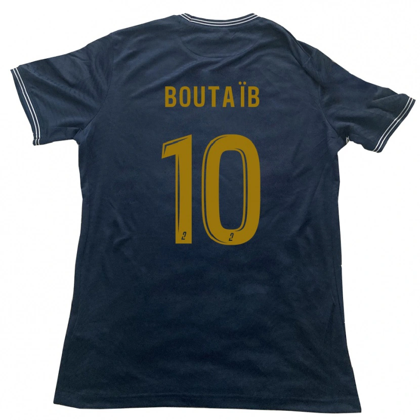 Danxen Donna Maglia Khalid Boutaïb #10 Blu Marino Oro Kit Gara Away 2025/26 Maglietta