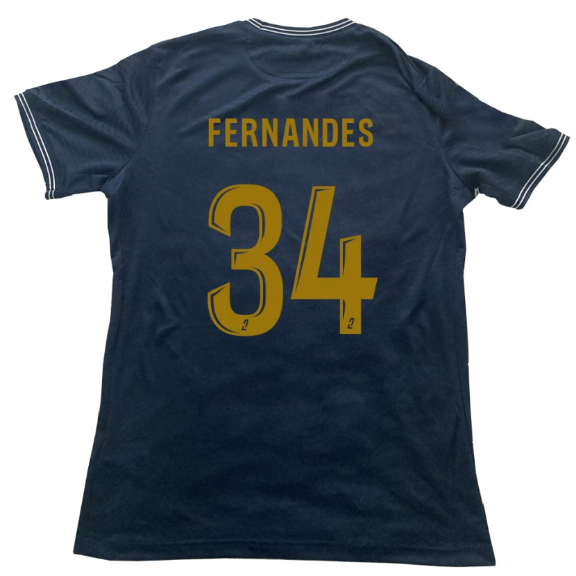 Danxen Donna Maglia Alexandre Fernandes #34 Blu Marino Oro Kit Gara Away 2025/26 Maglietta