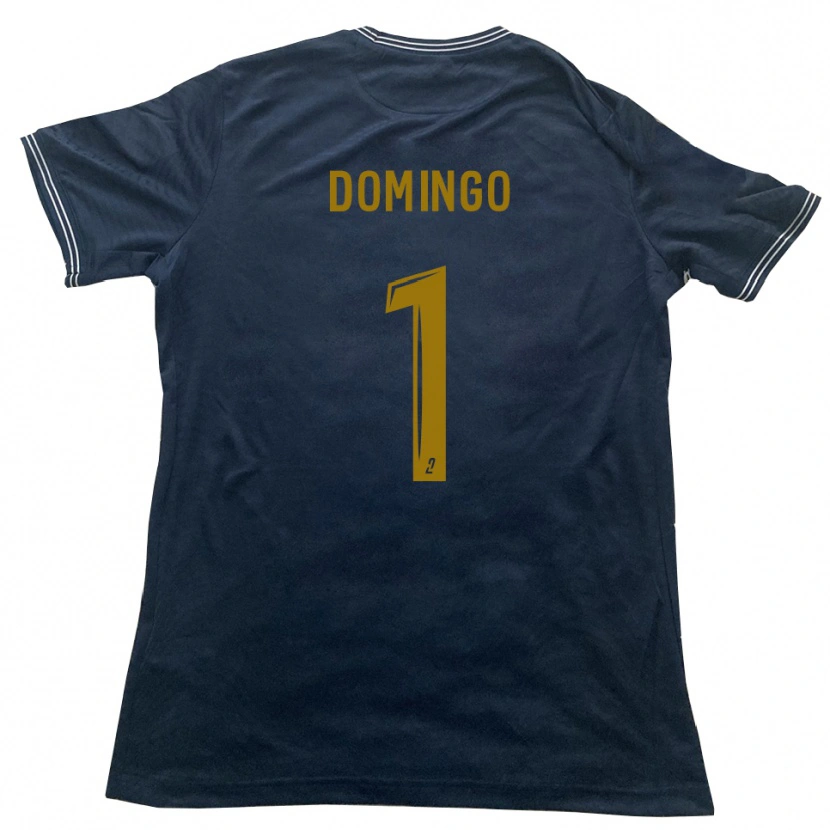 Danxen Donna Maglia Ismaël Domingo #1 Blu Marino Oro Kit Gara Away 2025/26 Maglietta