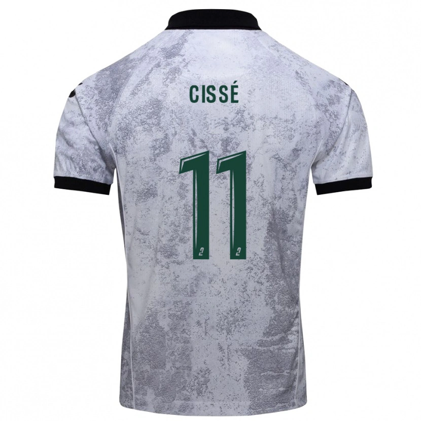 Danxen Donna Maglia Kemo Cissé #11 Bianco Nero Kit Gara Away 2025/26 Maglietta