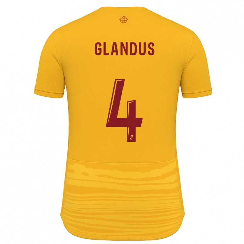 Danxen Donna Maglia Vincent Glandus #4 Arancione Bordeaux Kit Gara Away 2025/26 Maglietta