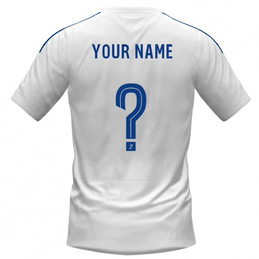 Danxen Donna Maglia Il Tuo Nome #0 Bianco Blu Kit Gara Away 2025/26 Maglietta