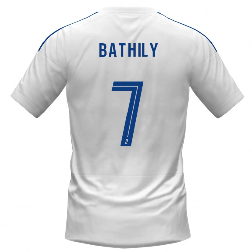 Danxen Donna Maglia Yahya Bathily #7 Bianco Blu Kit Gara Away 2025/26 Maglietta