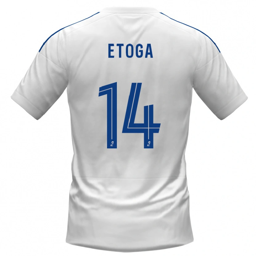 Danxen Donna Maglia Loïc Etoga #14 Bianco Blu Kit Gara Away 2025/26 Maglietta