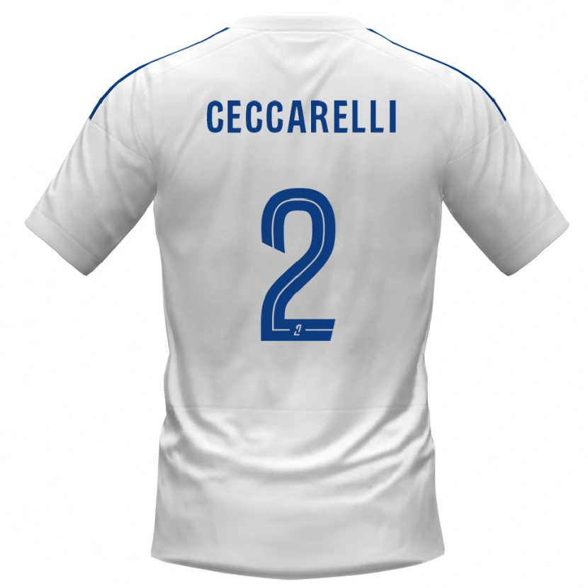 Danxen Donna Maglia Gabriel Ceccarelli #2 Bianco Blu Kit Gara Away 2025/26 Maglietta