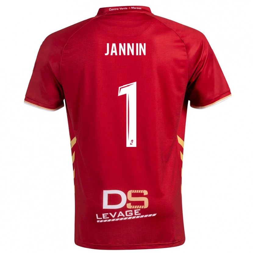 Danxen Donna Maglia Elouann Jannin #1 Bordeaux Oro Kit Gara Away 2025/26 Maglietta