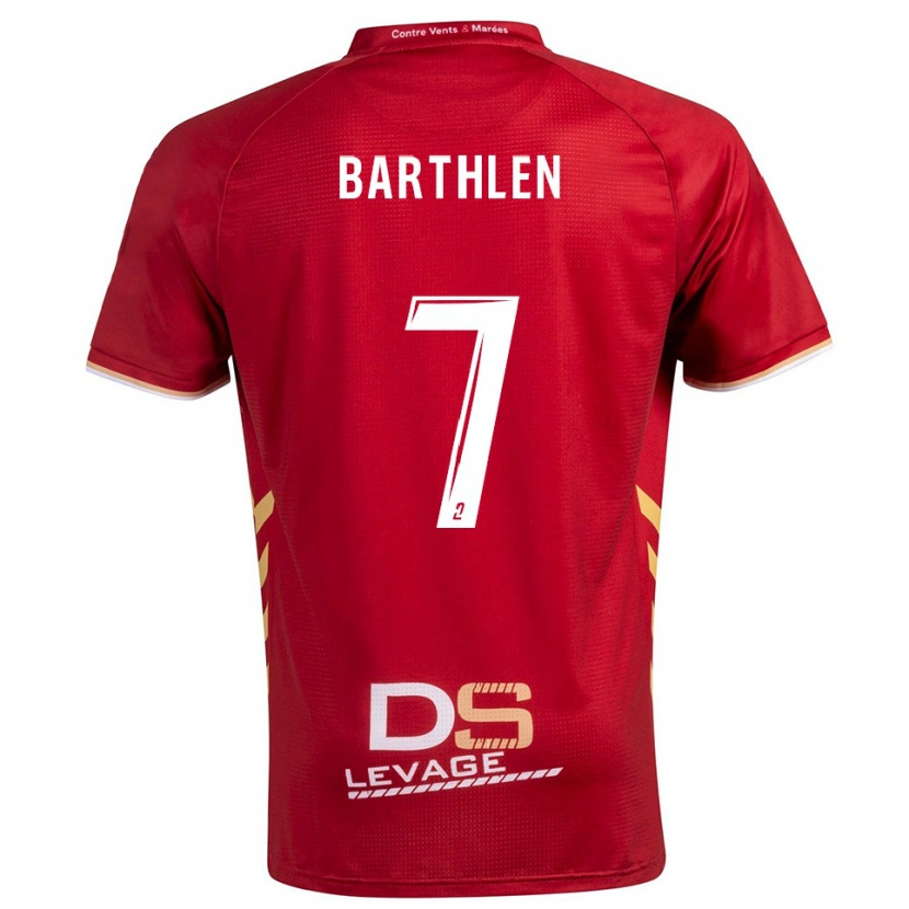 Danxen Donna Maglia Léo Barthlen #7 Bordeaux Oro Kit Gara Away 2025/26 Maglietta