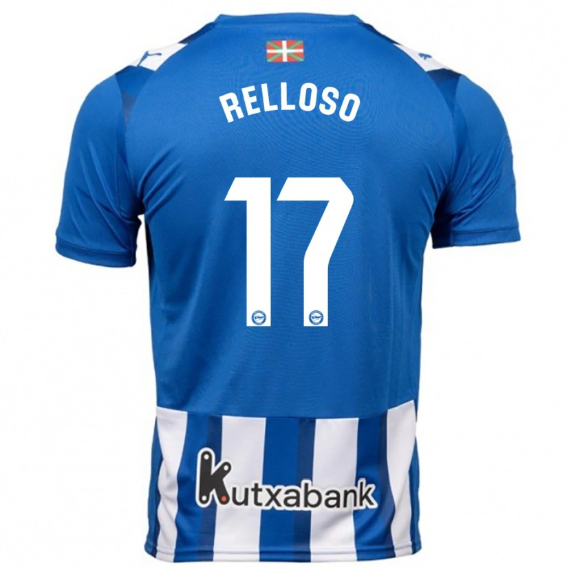 Danxen Bambino Maglia Mikel Relloso #17 Blu Bianco Kit Gara Home 2025/26 Maglietta