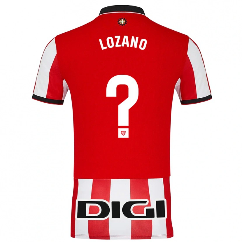 Danxen Bambino Maglia Manex Lozano #0 Rosso Bianco Kit Gara Home 2025/26 Maglietta