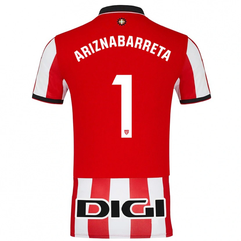 Danxen Bambino Maglia Oier Ariznabarreta #1 Rosso Bianco Kit Gara Home 2025/26 Maglietta