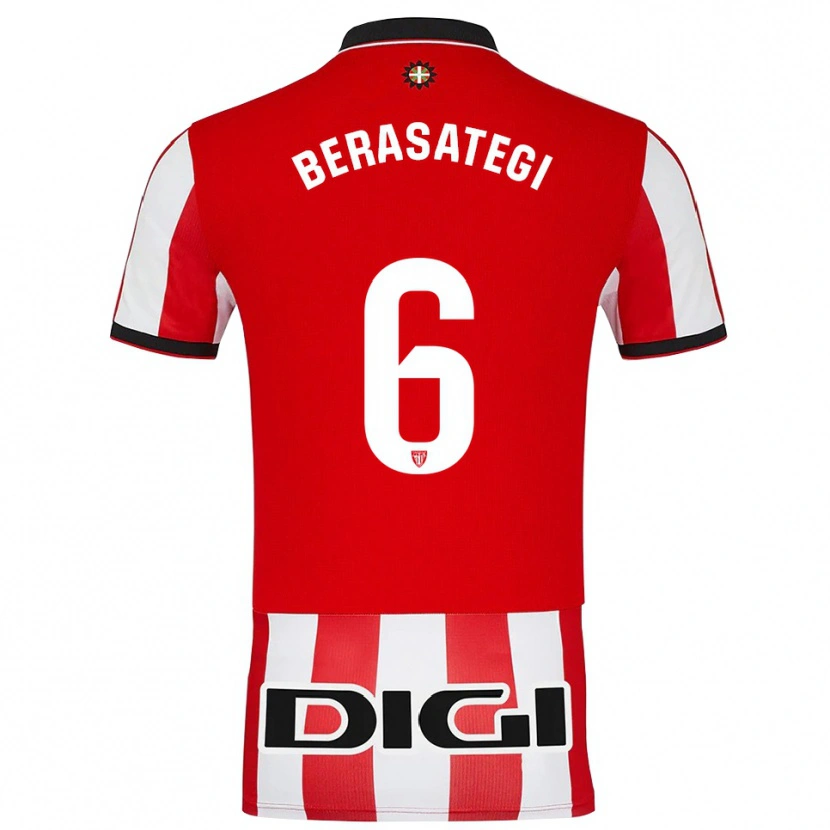 Danxen Bambino Maglia Suhar Berasategi #6 Rosso Bianco Kit Gara Home 2025/26 Maglietta
