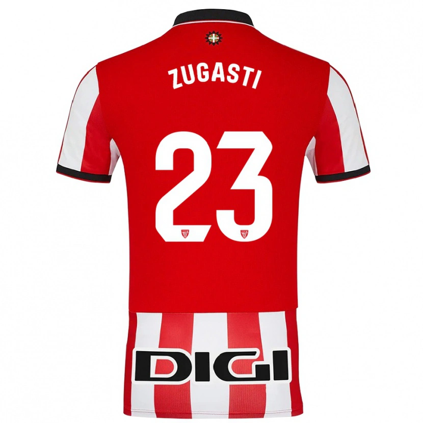Danxen Bambino Maglia Patricia Zugasti Oses #23 Rosso Bianco Kit Gara Home 2025/26 Maglietta