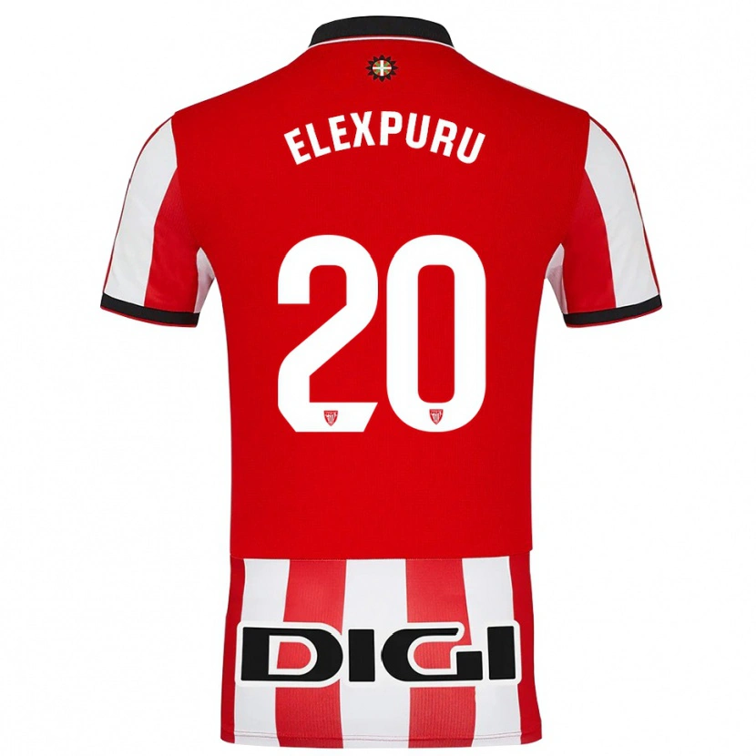 Danxen Bambino Maglia Ane Elexpuru Añorga #20 Rosso Bianco Kit Gara Home 2025/26 Maglietta