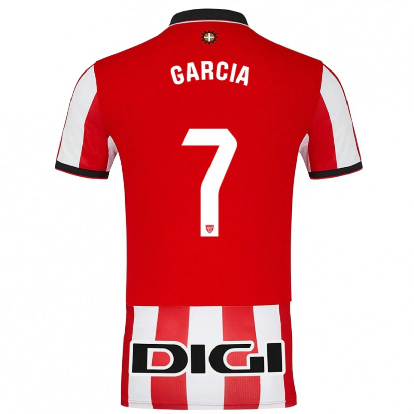 Danxen Bambino Maglia Nahikari García #7 Rosso Bianco Kit Gara Home 2025/26 Maglietta