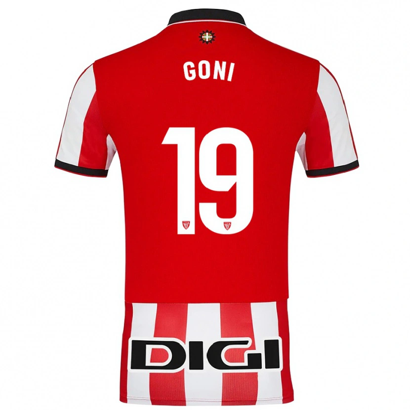 Danxen Bambino Maglia Marcos Goñi #19 Rosso Bianco Kit Gara Home 2025/26 Maglietta