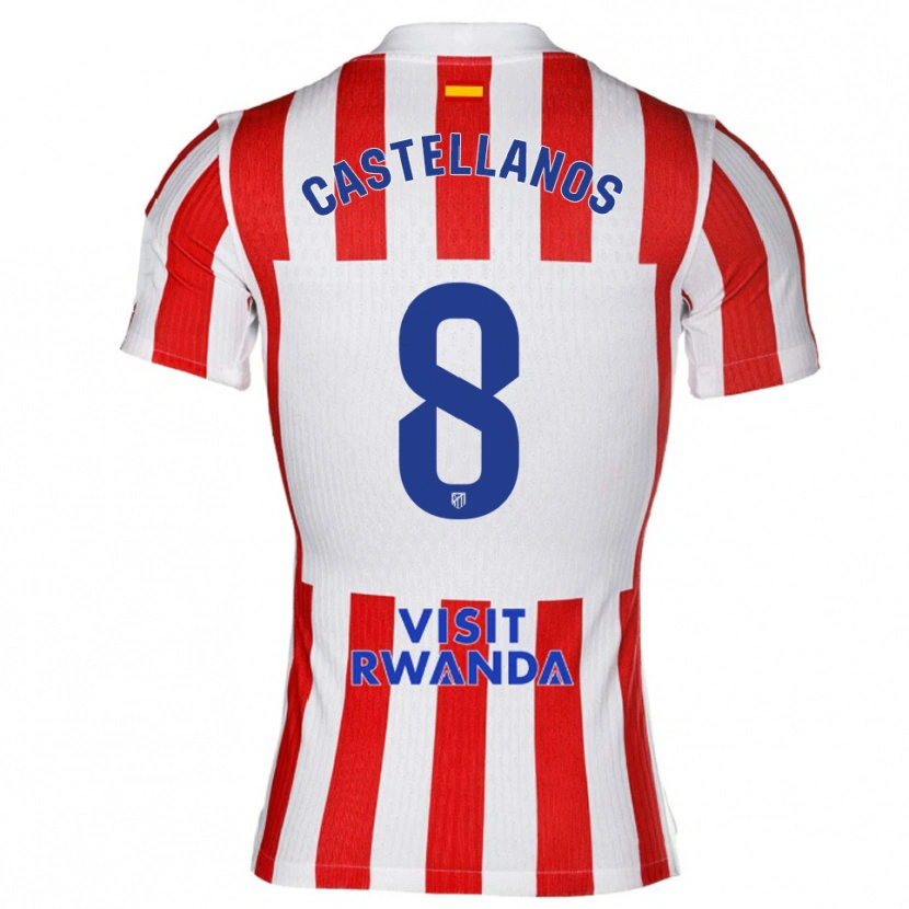Danxen Bambino Maglia Jorge Castellanos #8 Rosso Bianco Kit Gara Home 2025/26 Maglietta