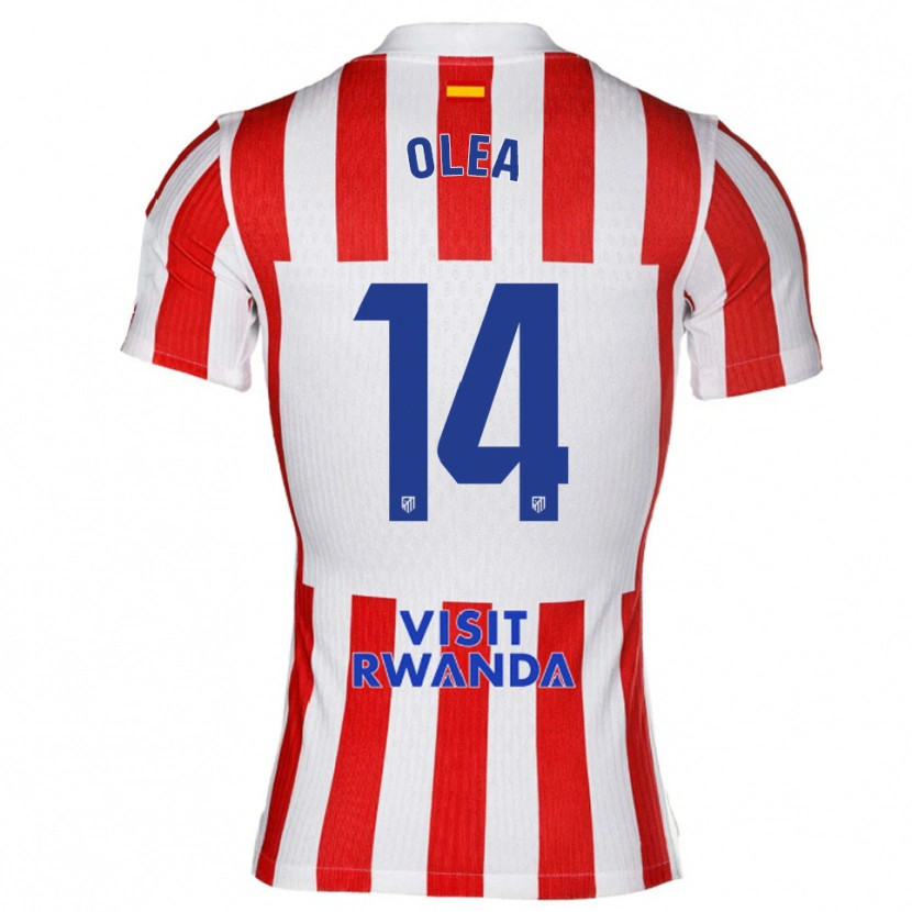 Danxen Bambino Maglia Rubén Olea #14 Rosso Bianco Kit Gara Home 2025/26 Maglietta