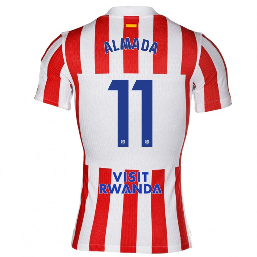 Danxen Bambino Maglia Thiago Almada #11 Rosso Bianco Kit Gara Home 2025/26 Maglietta