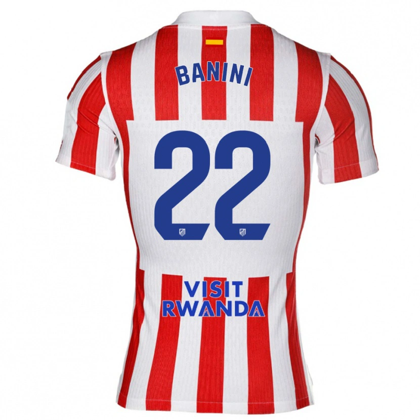 Danxen Bambino Maglia Estefania Banini #22 Rosso Bianco Kit Gara Home 2025/26 Maglietta
