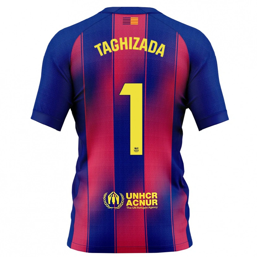 Danxen Bambino Maglia Eldar Taghizada #1 Blu Rosso Kit Gara Home 2025/26 Maglietta