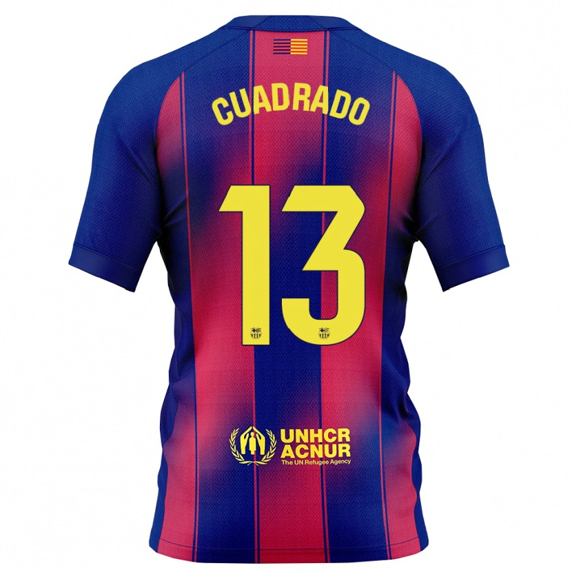 Danxen Bambino Maglia Adrián Cuadrado #13 Blu Rosso Kit Gara Home 2025/26 Maglietta
