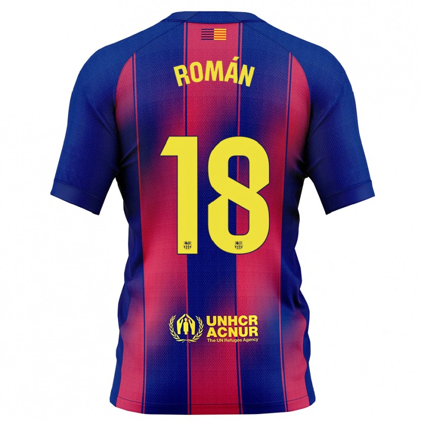 Danxen Bambino Maglia Pocho Román #18 Blu Rosso Kit Gara Home 2025/26 Maglietta