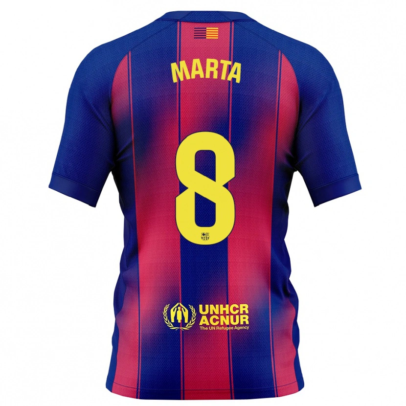 Danxen Bambino Maglia Marta Torrejón #8 Blu Rosso Kit Gara Home 2025/26 Maglietta