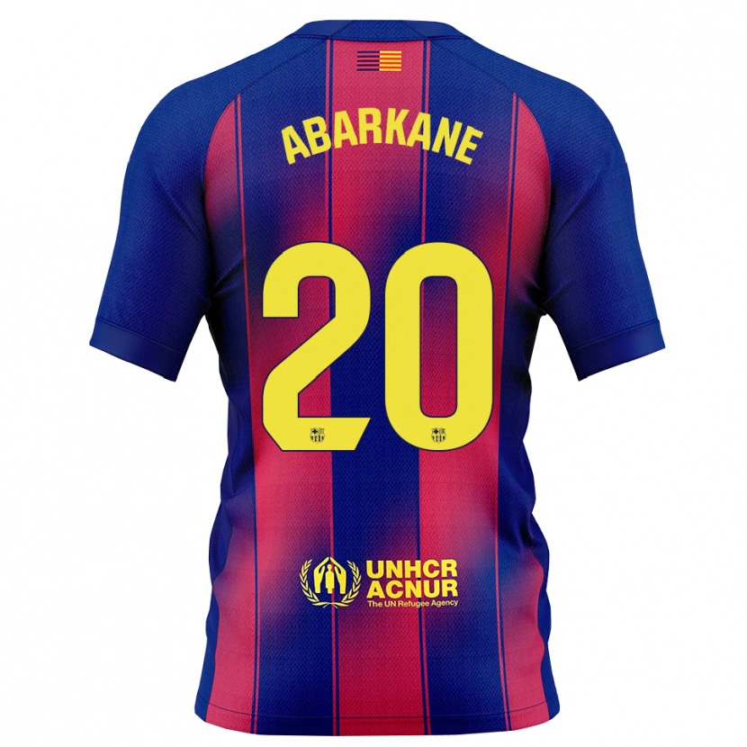 Danxen Bambino Maglia Ahmed Abarkane #20 Blu Rosso Kit Gara Home 2025/26 Maglietta