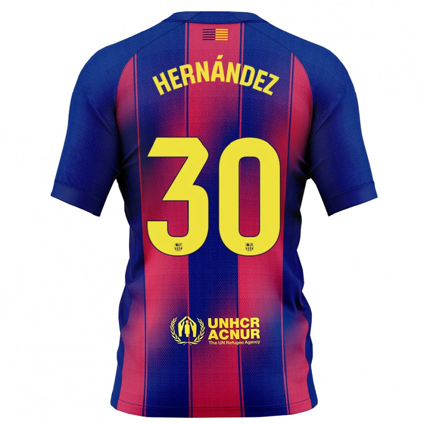 Danxen Bambino Maglia Juan Hernández #30 Blu Rosso Kit Gara Home 2025/26 Maglietta